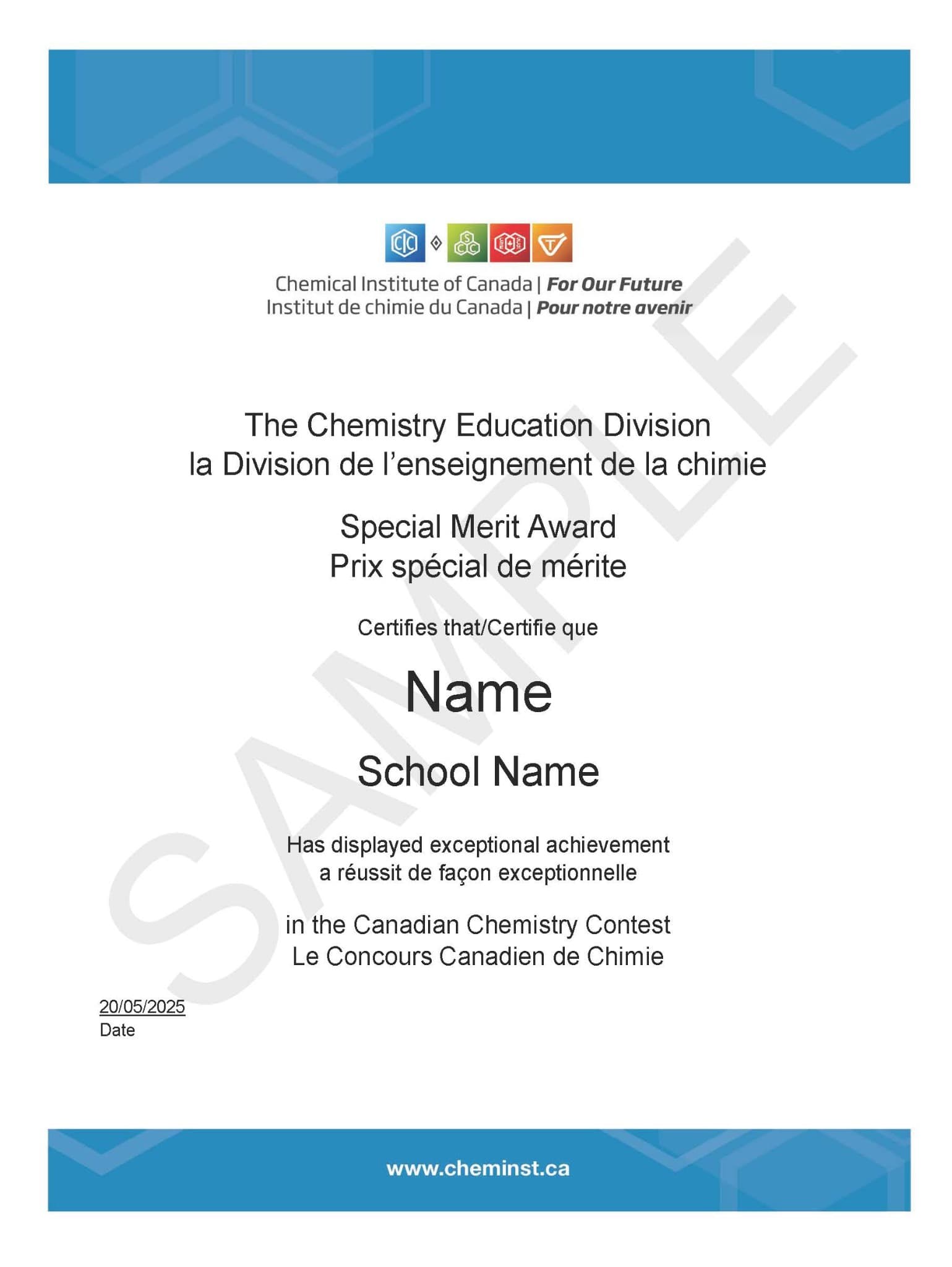 ตัวอย่างใบประกาศนียบัตร CCC Special Merit Award